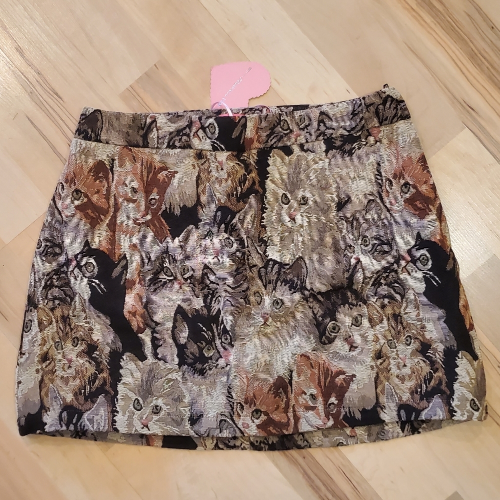 NWT Dolls Kill Sugar Thrillz Pawsitive Thinking Mini Skirt Size Small